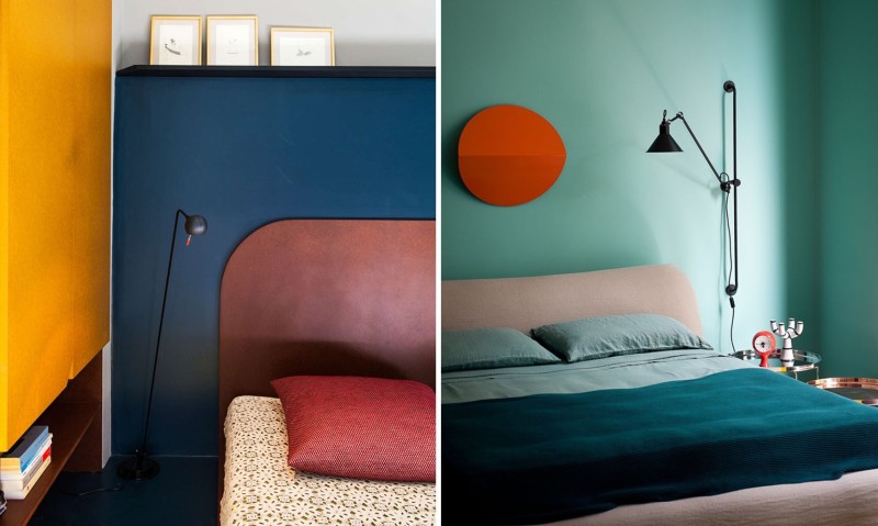 Måla sovrummet i starka färger, till exempel zenit och såpa