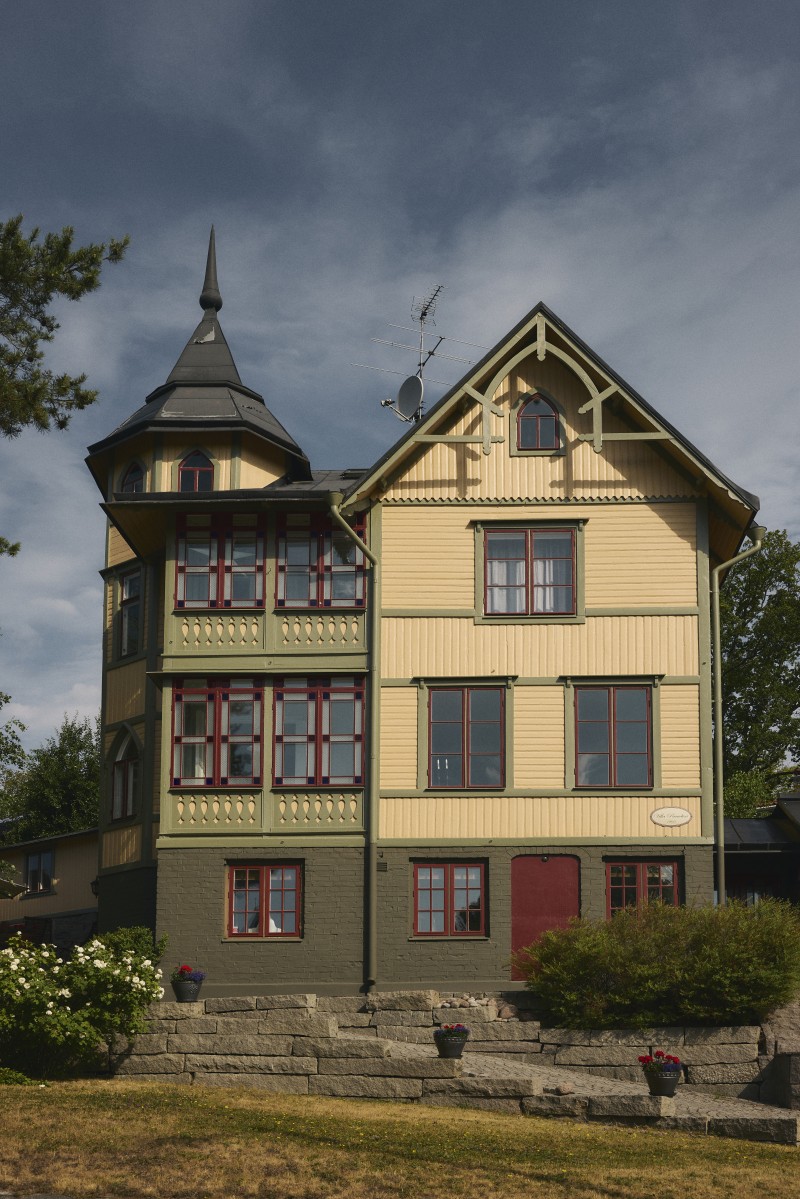 Renoverades fasaden