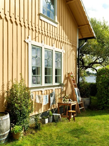 Målad träfasad i Alcro solist