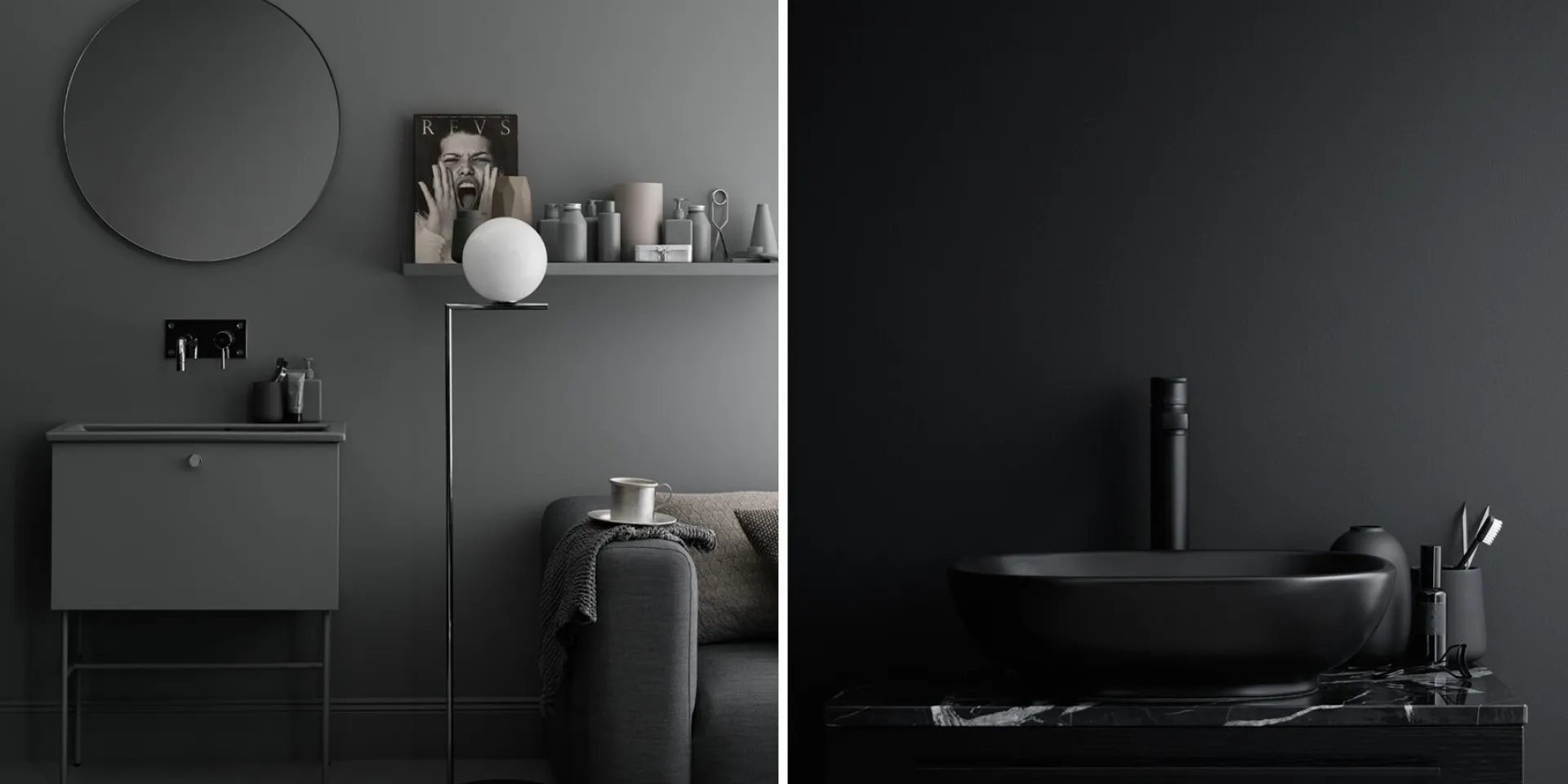 Monokromt i badrummet