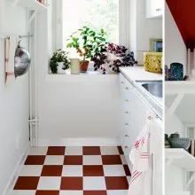 Måla golvet i kulörerna lin och rooster crest