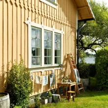 Målad träfasad i Alcro solist